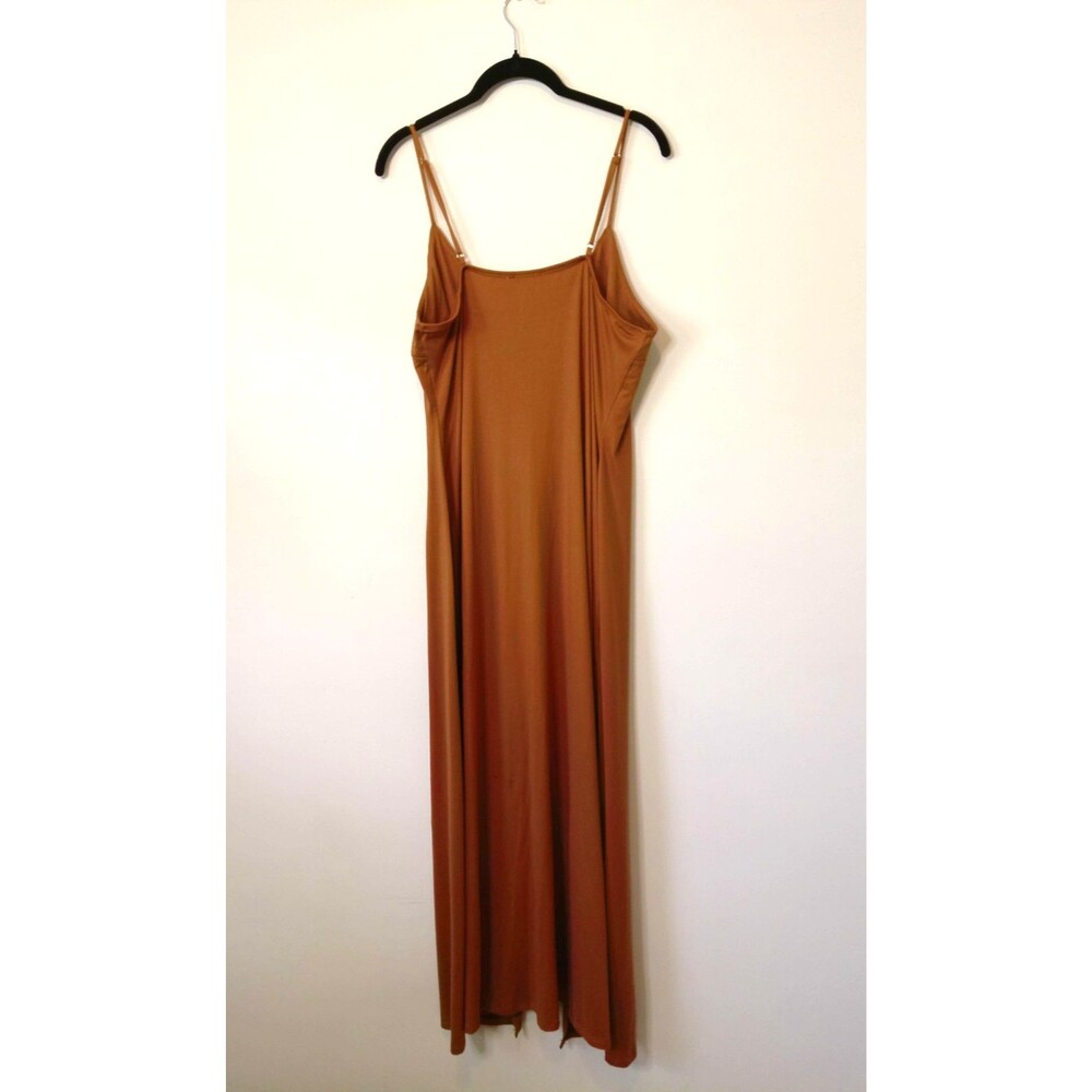 Women's Rust Brown 2 Piece Set Long Slit Cami Top & Shorts Lounge Resort Size XL - Picture 7 of 12